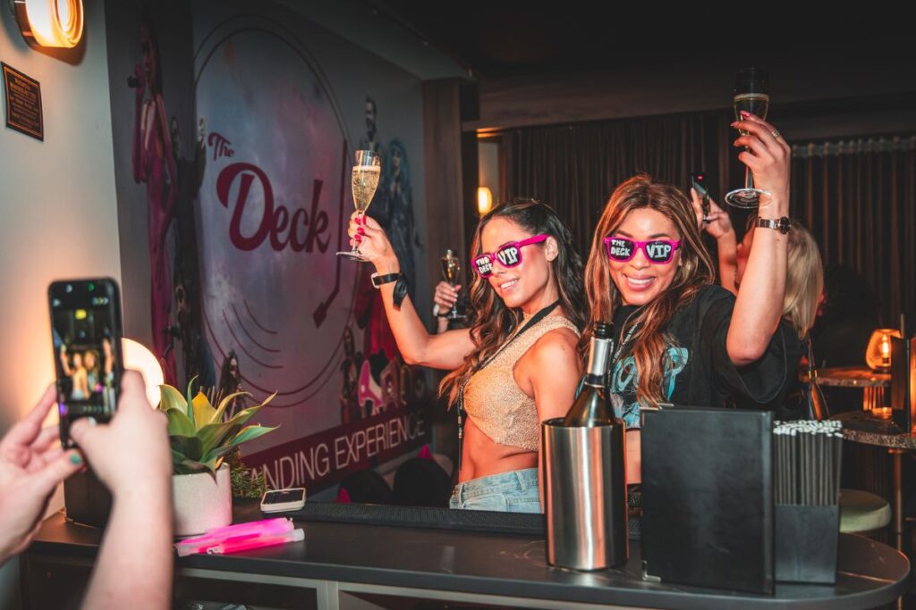 The Deck premium hospitality space at Leeds First Direct Arena with stage views and dancefloor