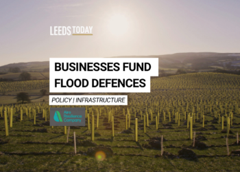 Leeds business news collaboration funding Aire Resilience Company natural flood management tree planting across Aire catchment
