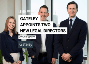 Gateley Legal Leeds — Kate McLean, Roger McCourt, and Brendan McGilloway at East Parade office