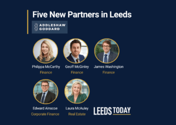 Addleshaw Goddard Leeds — five new partners promoted from the firm’s Sovereign Square office in 2026