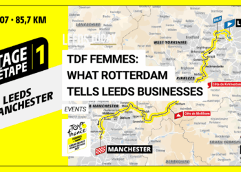Tour de France Femmes Leeds — Grand Départ route map for the 2027 stage one starting on the Headrow