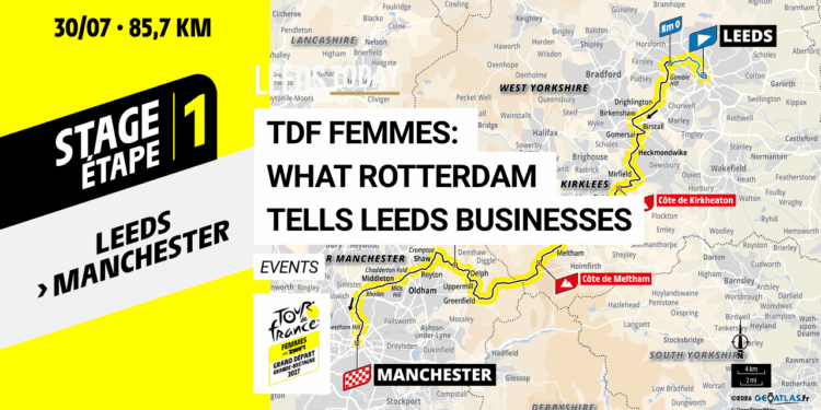 Tour de France Femmes Leeds — Grand Départ route map for the 2027 stage one starting on the Headrow