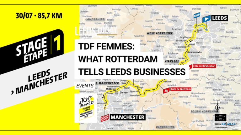 Tour de France Femmes Leeds — Grand Départ route map for the 2027 stage one starting on the Headrow