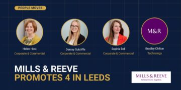 Mills & Reeve Leeds - four promotions in the corporate and commercial team at One City Square