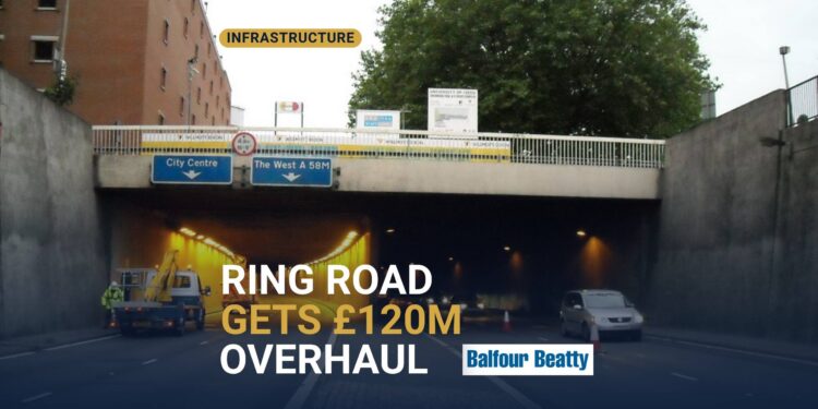 The Leeds Inner Ring Road at Woodhouse Tunnel, set for a £120m programme of works