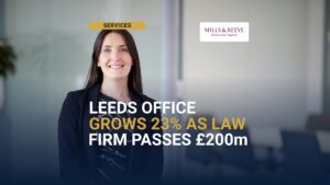 The Mills & Reeve Leeds team, after the firm passed £200m in turnover
