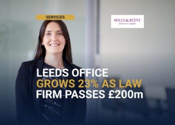 The Mills & Reeve Leeds team, after the firm passed £200m in turnover