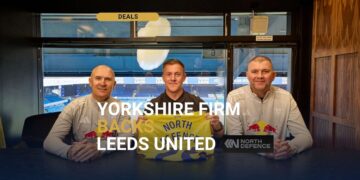 North Defence founder Oliver North with Leeds United legends Tony Dorigo and Dominic Matteo