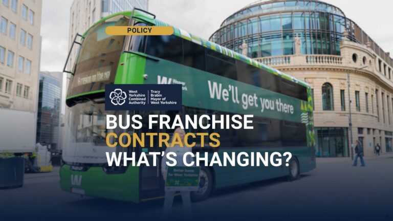 A Weaver Network bus, as the first West Yorkshire bus franchising contracts are signed