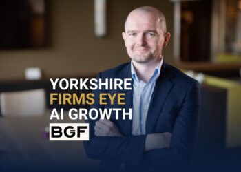A business team using AI tools, as research finds Yorkshire AI ambition outpaces adoption
